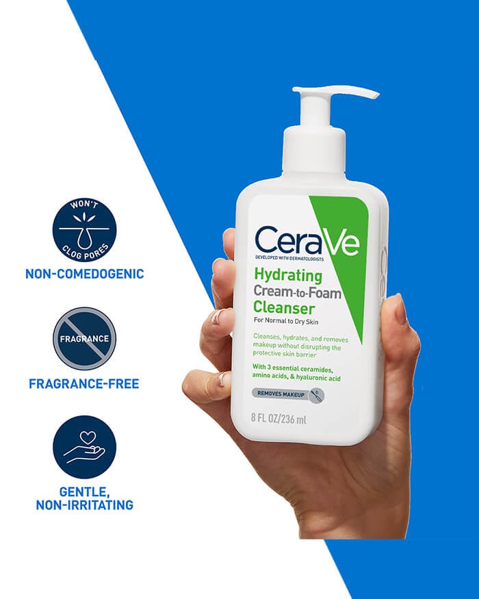 CeraVe Ceramides Hydrating Cream-to-Foam Cleanser
